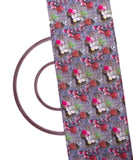 Grey Colour Floral Design Cotton Digital Print Fabric
