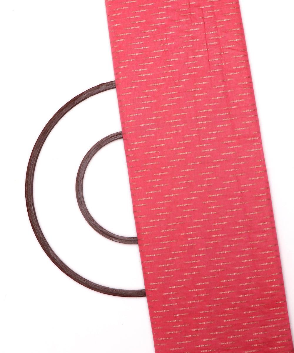 pink geometric pattern chanderi silk fabric 1