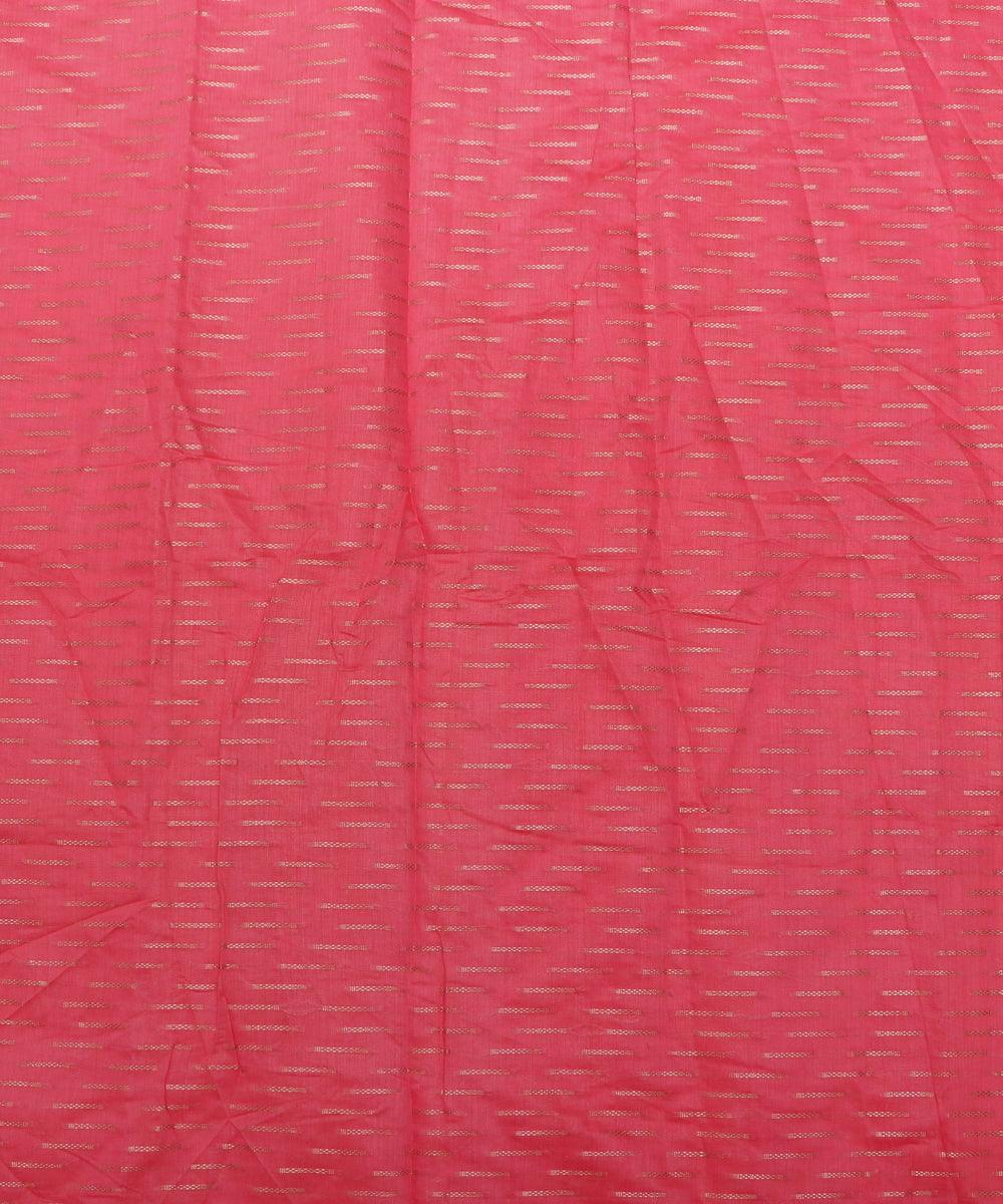 pink geometric pattern chanderi silk fabric 1