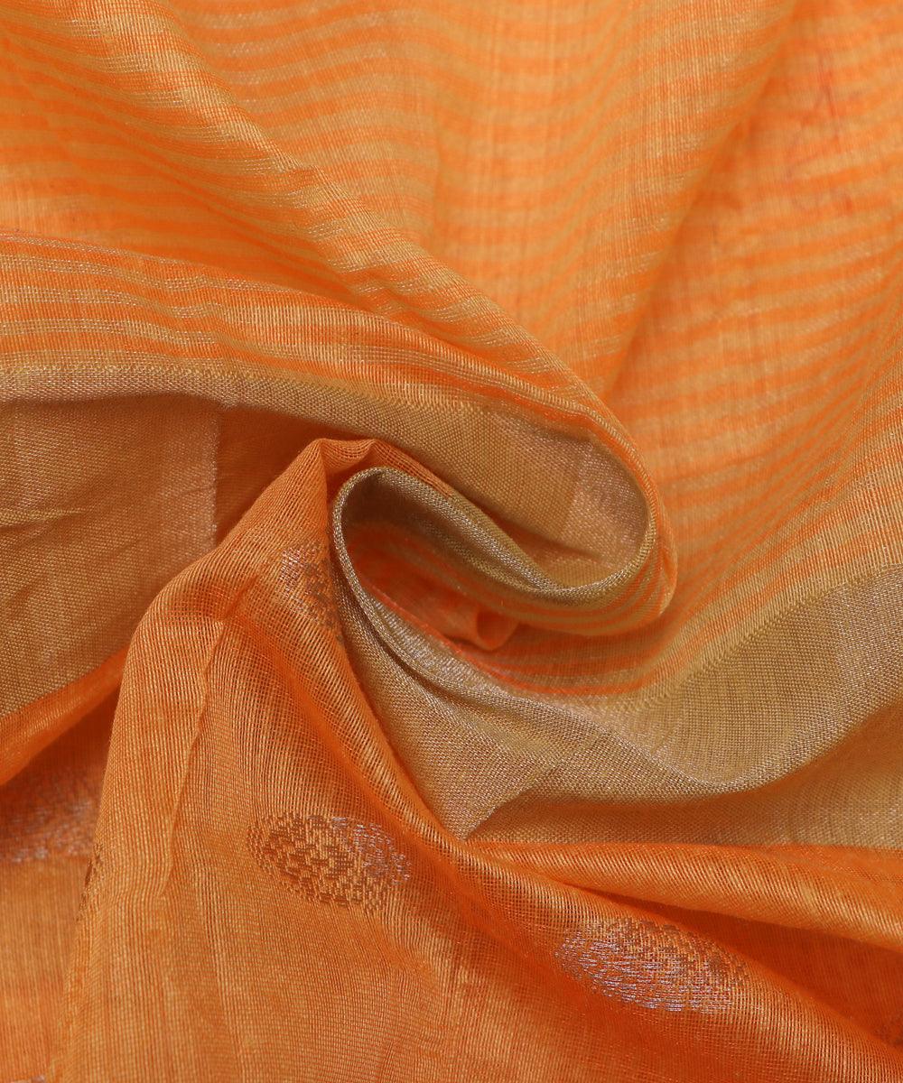 yellow polka pattern chanderi silk fabric