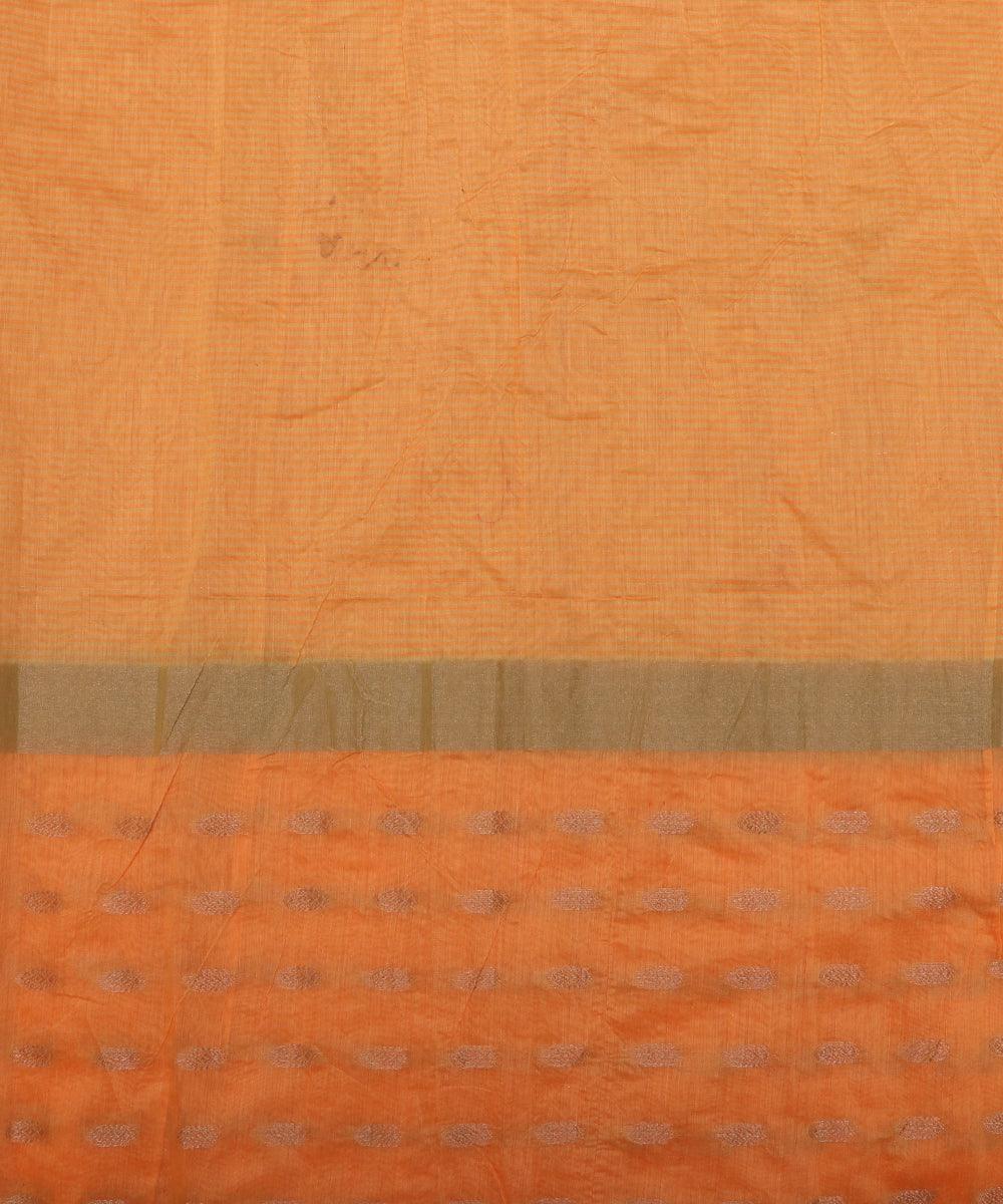 yellow polka pattern chanderi silk fabric