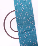 Teal and White Floral Print Chanderi Fabric