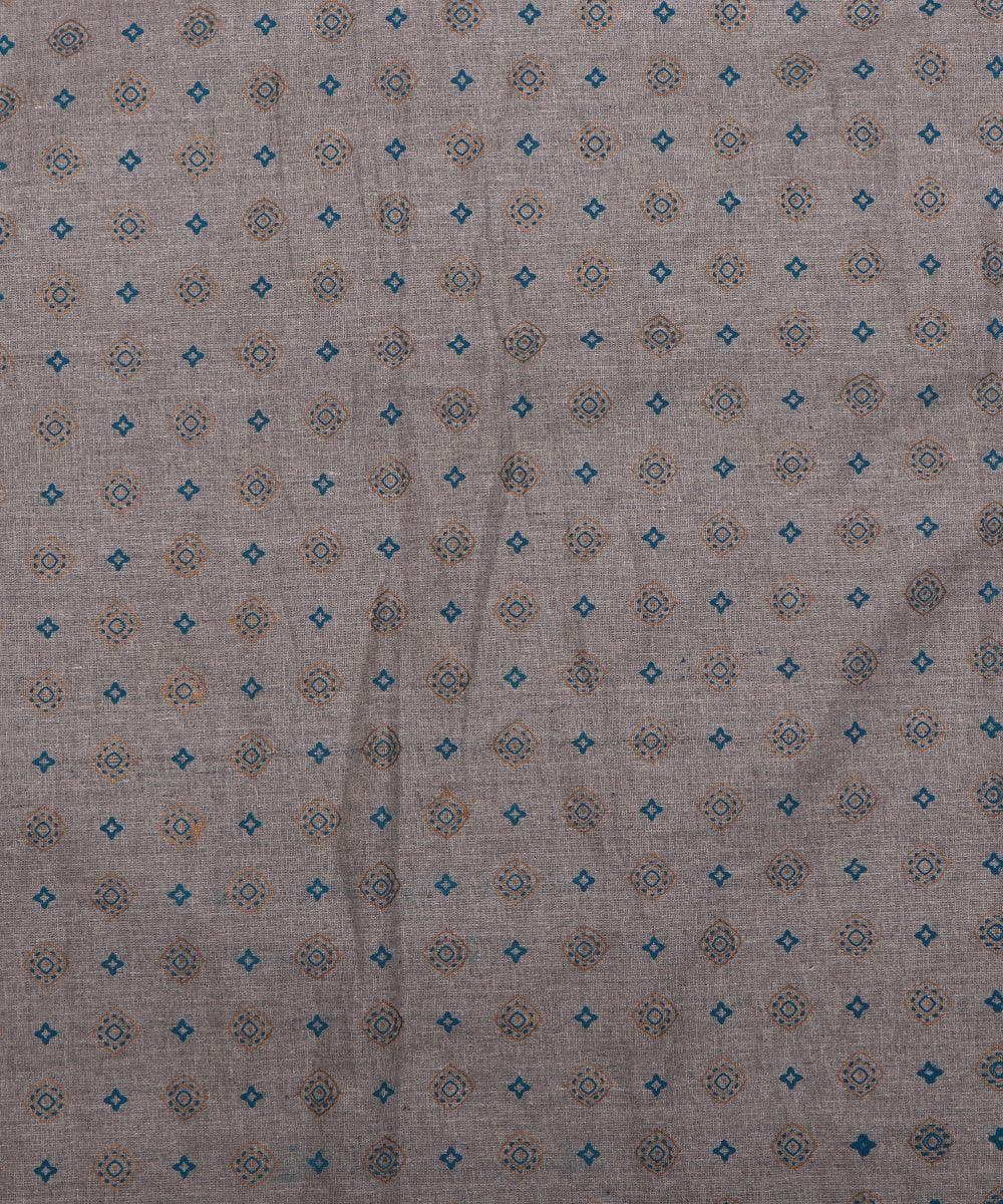 grey and golden foil print cotton slub fabric b102 4776