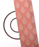 Peach  Colour Tree Pattern Cotton Fabric