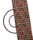 Grey and Red Cherry Print Cotton Fabric