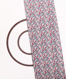 White Colour Leaf Print Cotton Fabric