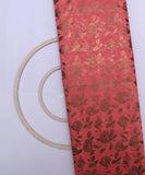 Rouge Pink Colour Floral Foil Print Modal Chanderi Fabric