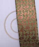 Olive Green Colour Floral Foil Print Modal Chanderi Fabric