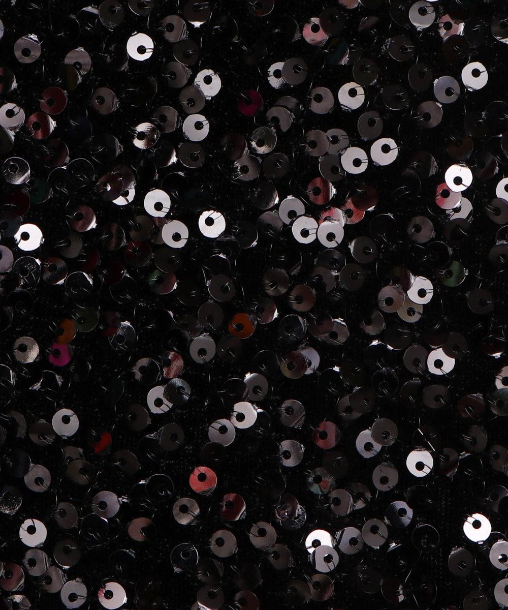 black heavy sequin embroidery velvet fabric b106 5716