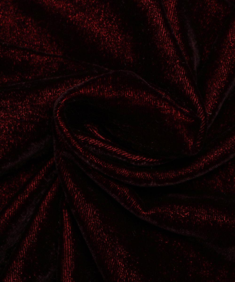 maroon and black two tone plain velvet fabric b106 6002