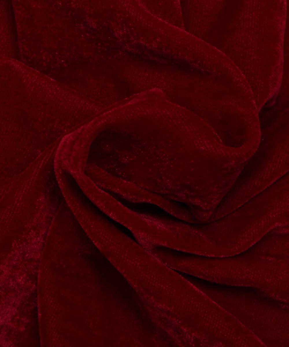 maroon plain velvet fabric b106 6003