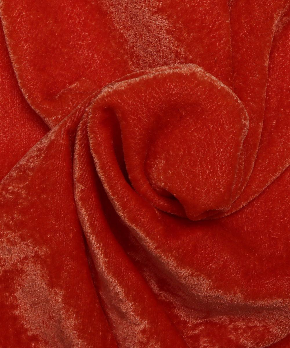 orange plain velvet fabric b106 6004