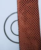 Rust Colour Polka Pattern Brasso Velvet Fabric