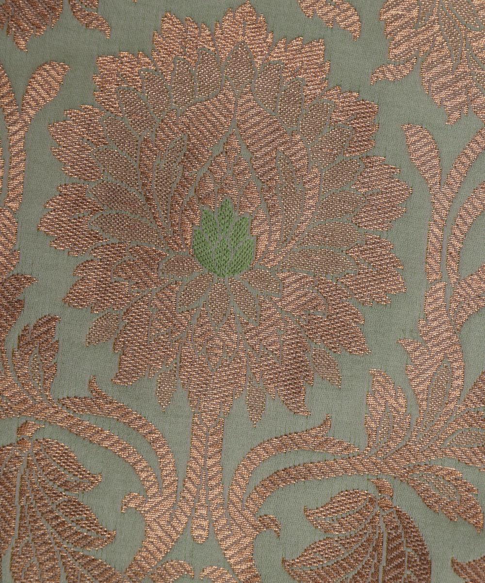 sea green and golden floral design banarasi brocade silk b146 5869