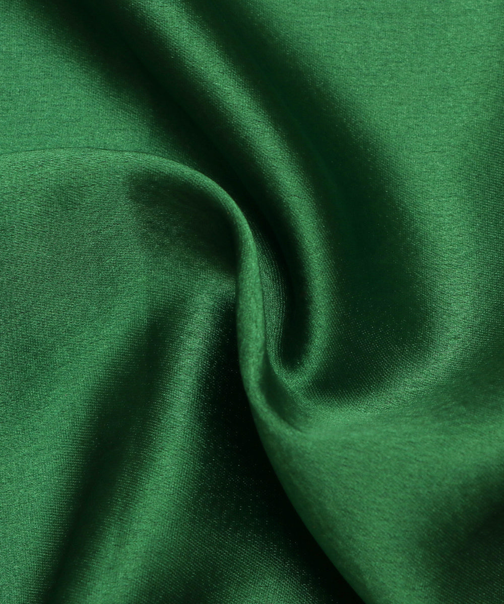 Forest Green Colour Plain Satin Fabric