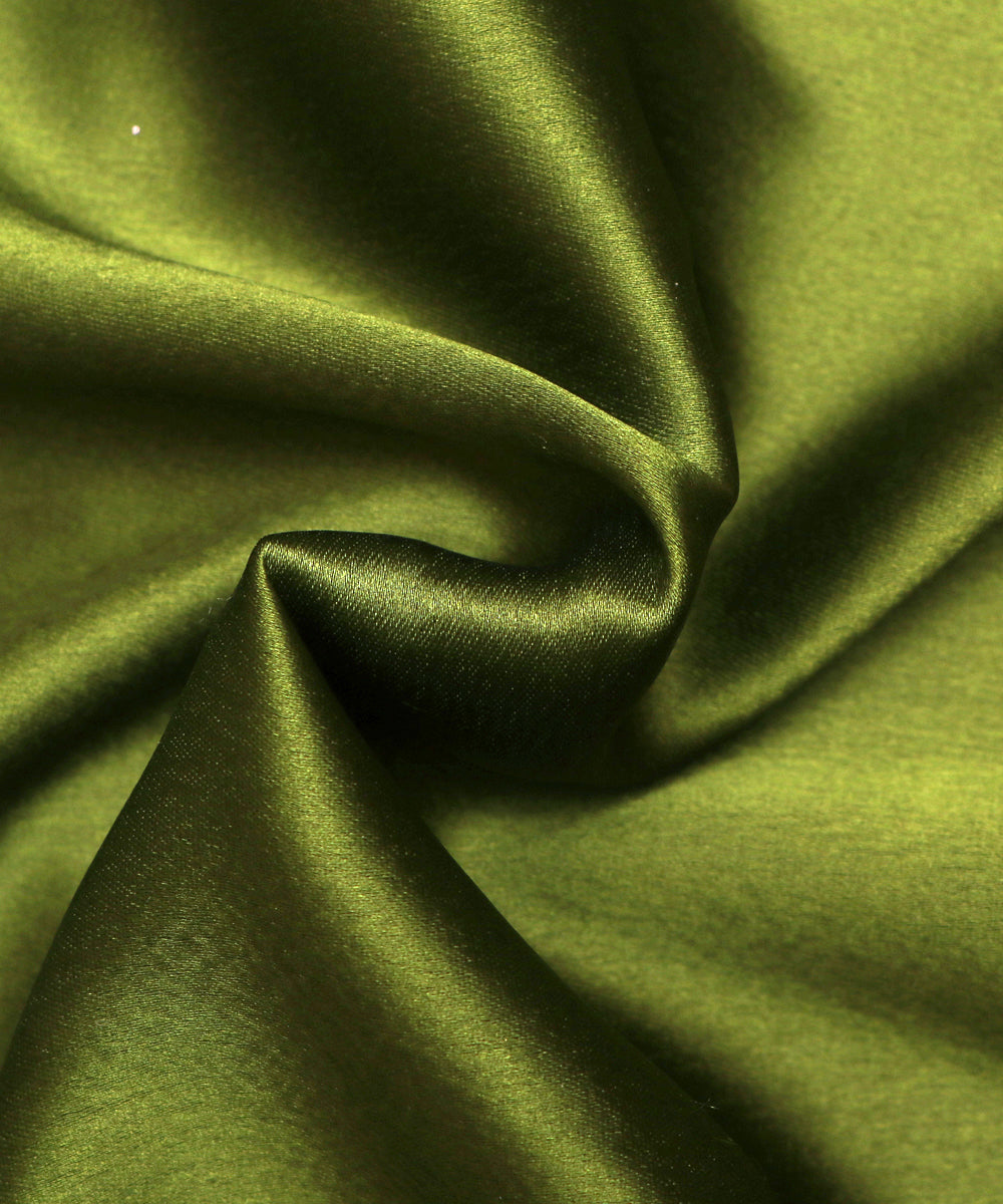 Mehandi Green Colour Plain Satin Fabric