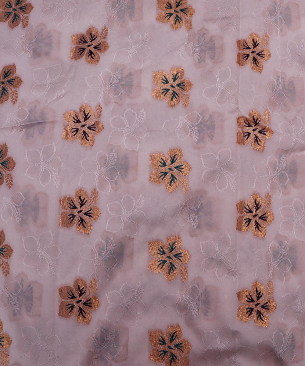white and green floral pattern brocade jacquard fabric b146 5851