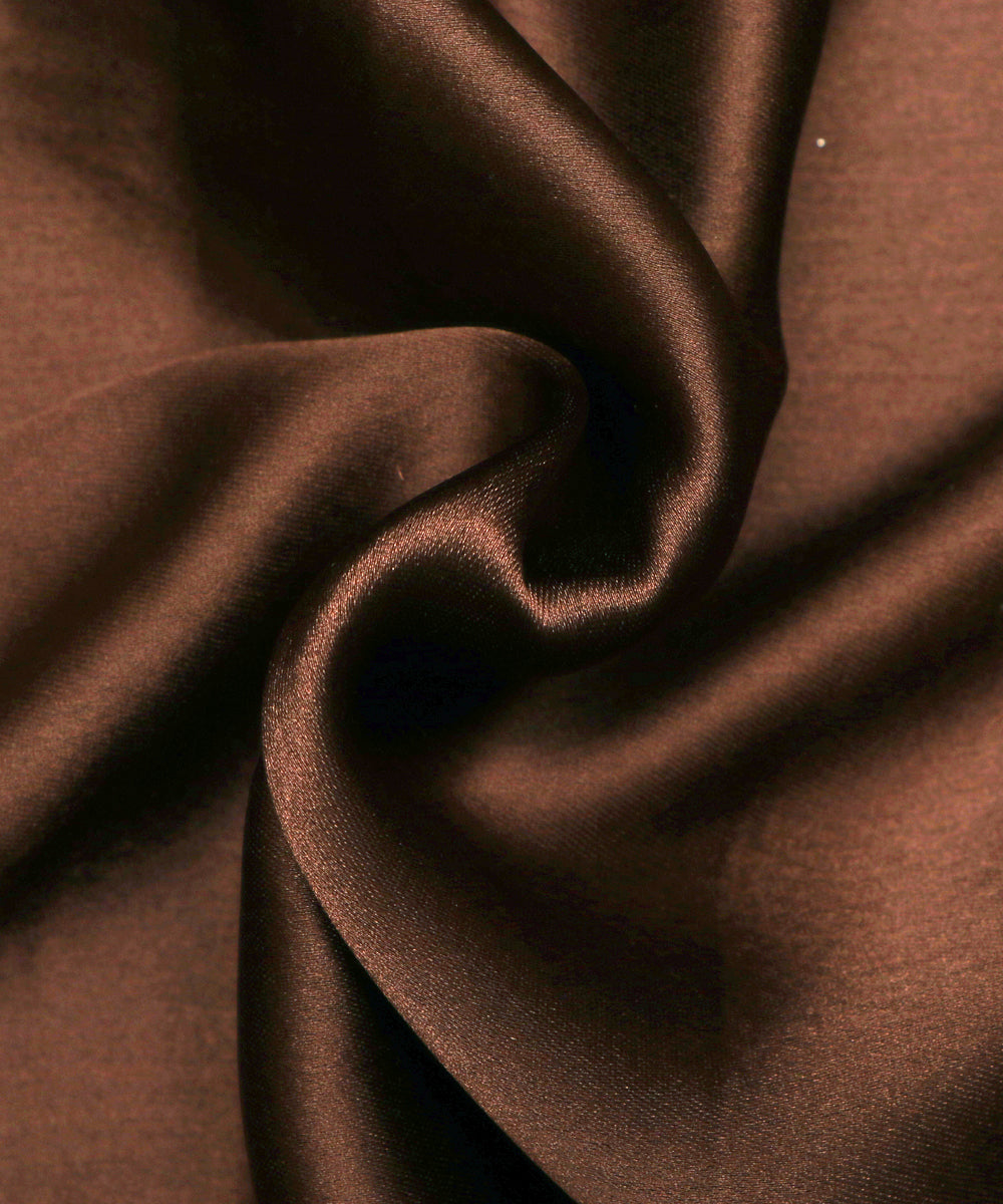 Brown Colour Plain Satin Fabric