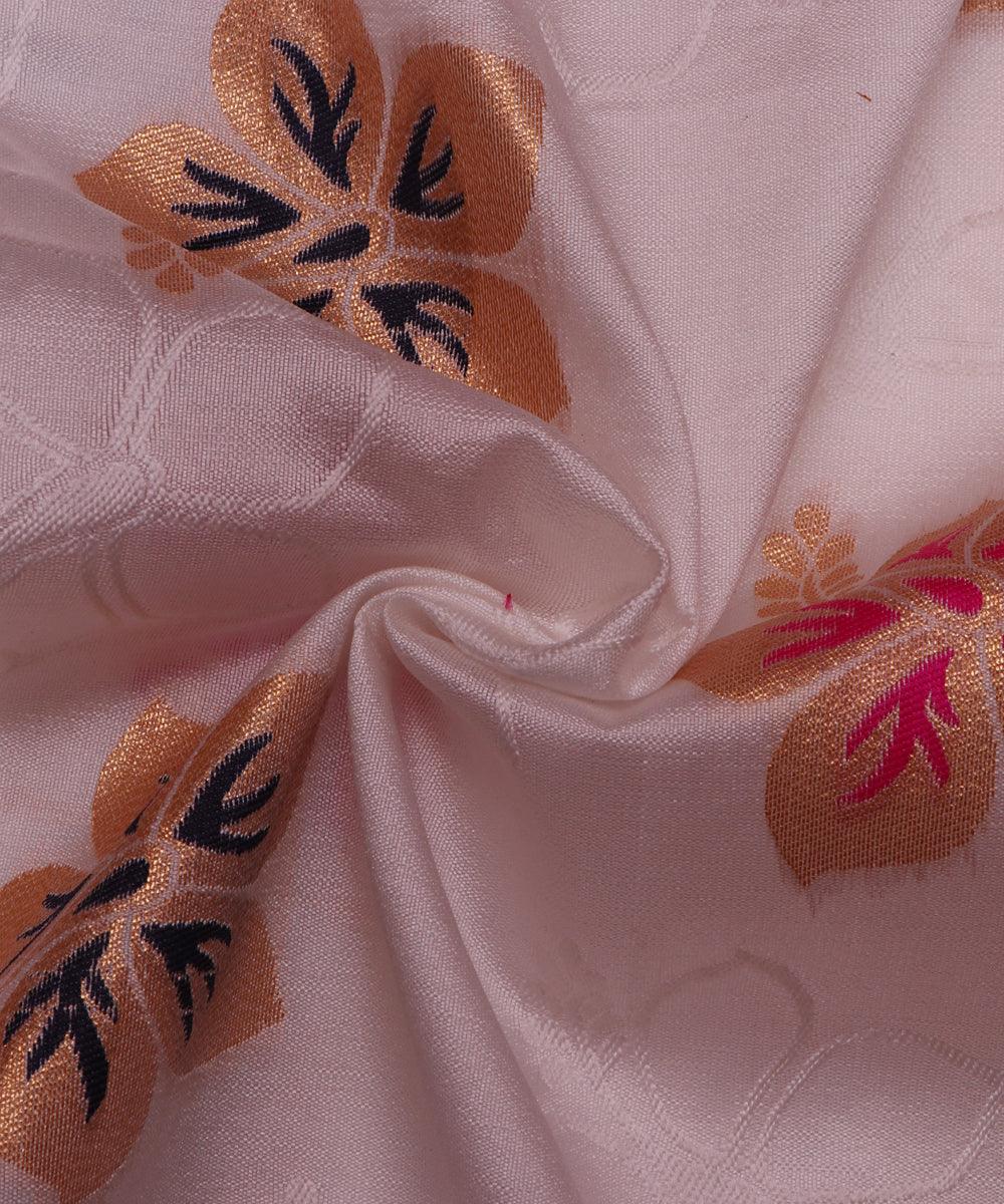 white and pink floral pattern brocade jacquard fabric b146 5852