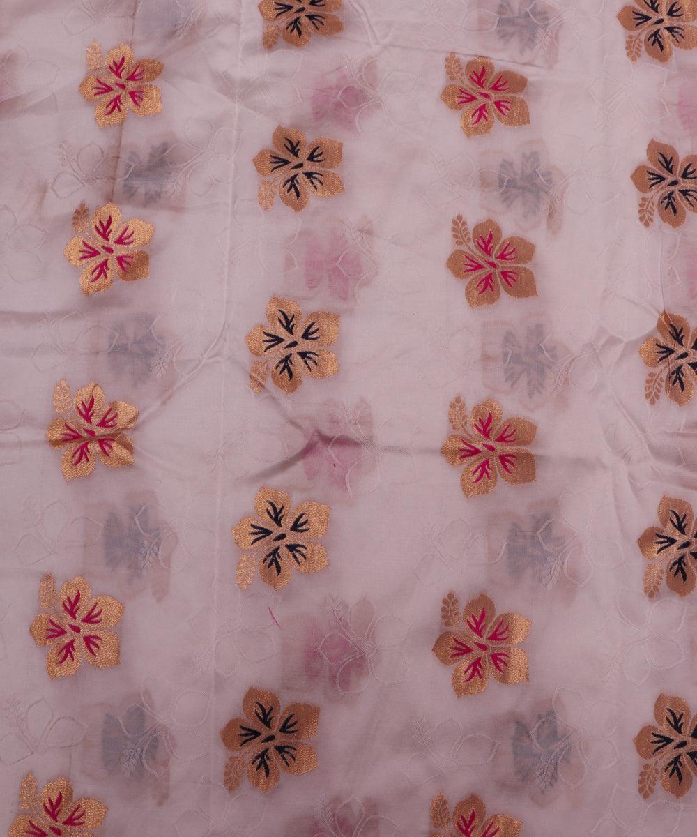 white and pink floral pattern brocade jacquard fabric b146 5852