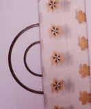 White Colour Floral Pattern Brocade  Dyeable Jacquard Fabric