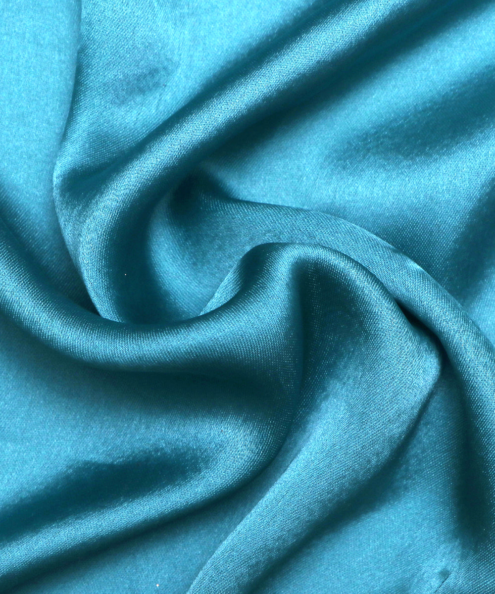 Blue Colour Plain Satin Fabric