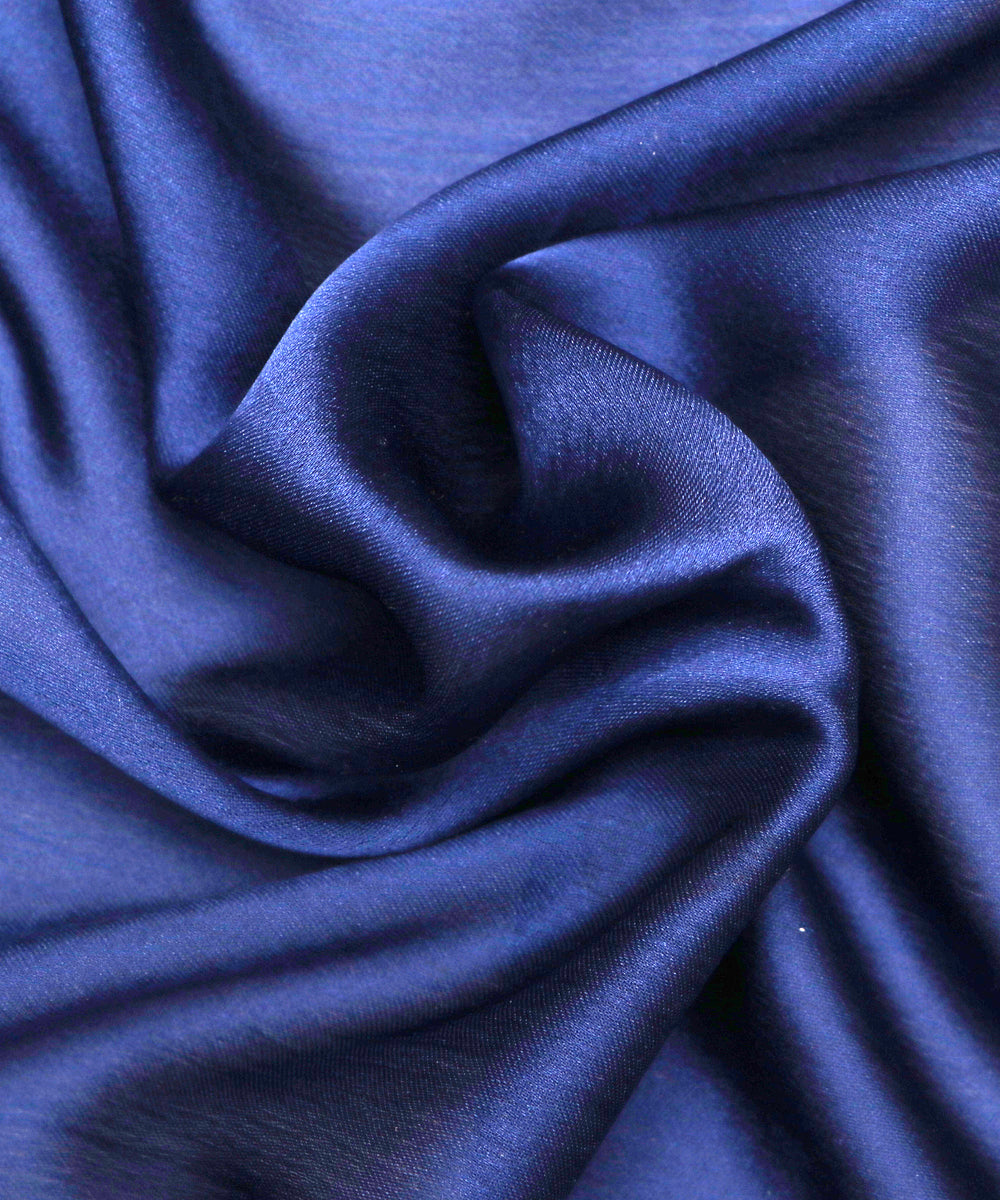 Navy Blue Colour Plain Satin Fabric
