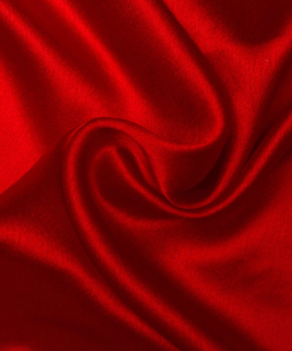 Red Colour Plain Satin Fabric