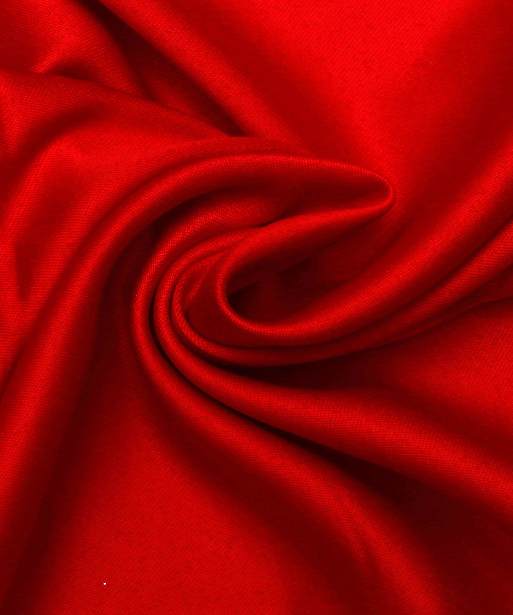 Bright Red Colour Plain Satin Fabric