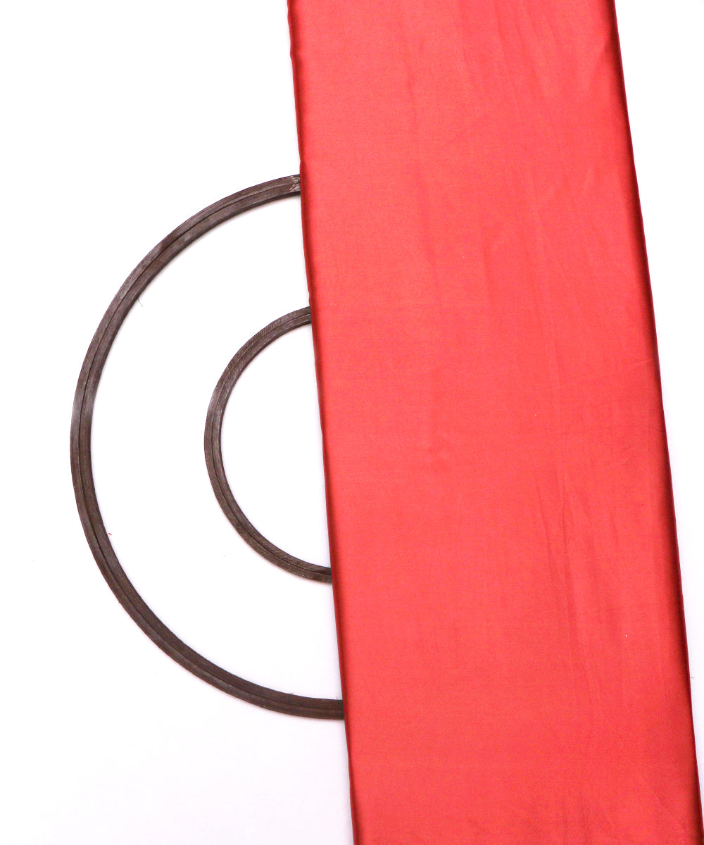 Dark Peach Colour Plain Satin Fabric