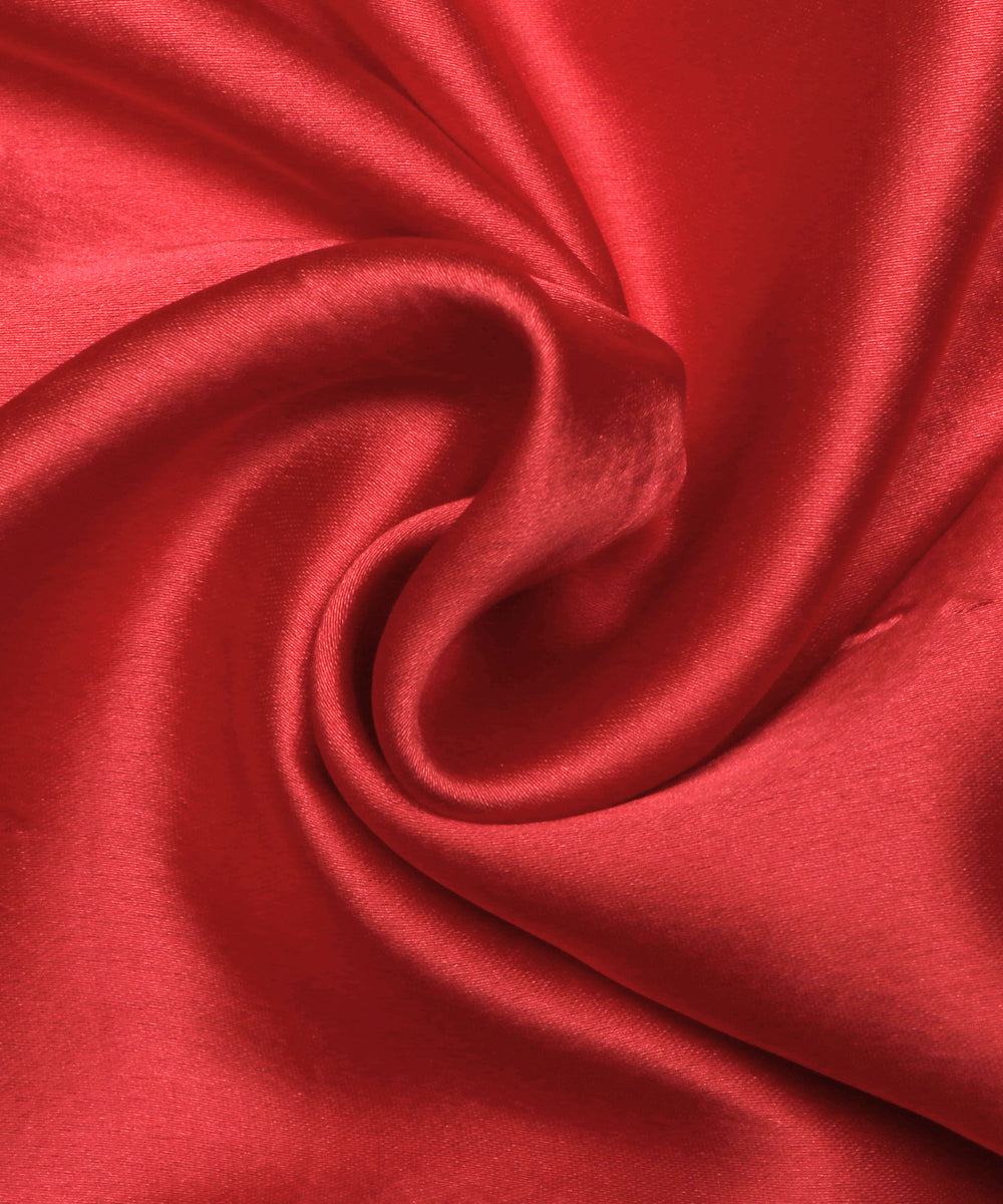 Dark Peach Colour Plain Satin Fabric