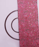 Light Pink Colour Thread Embroidery Pure Chinon Silk Fabric