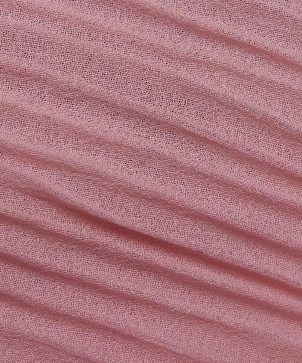 light pink plain pleated georgette fabric