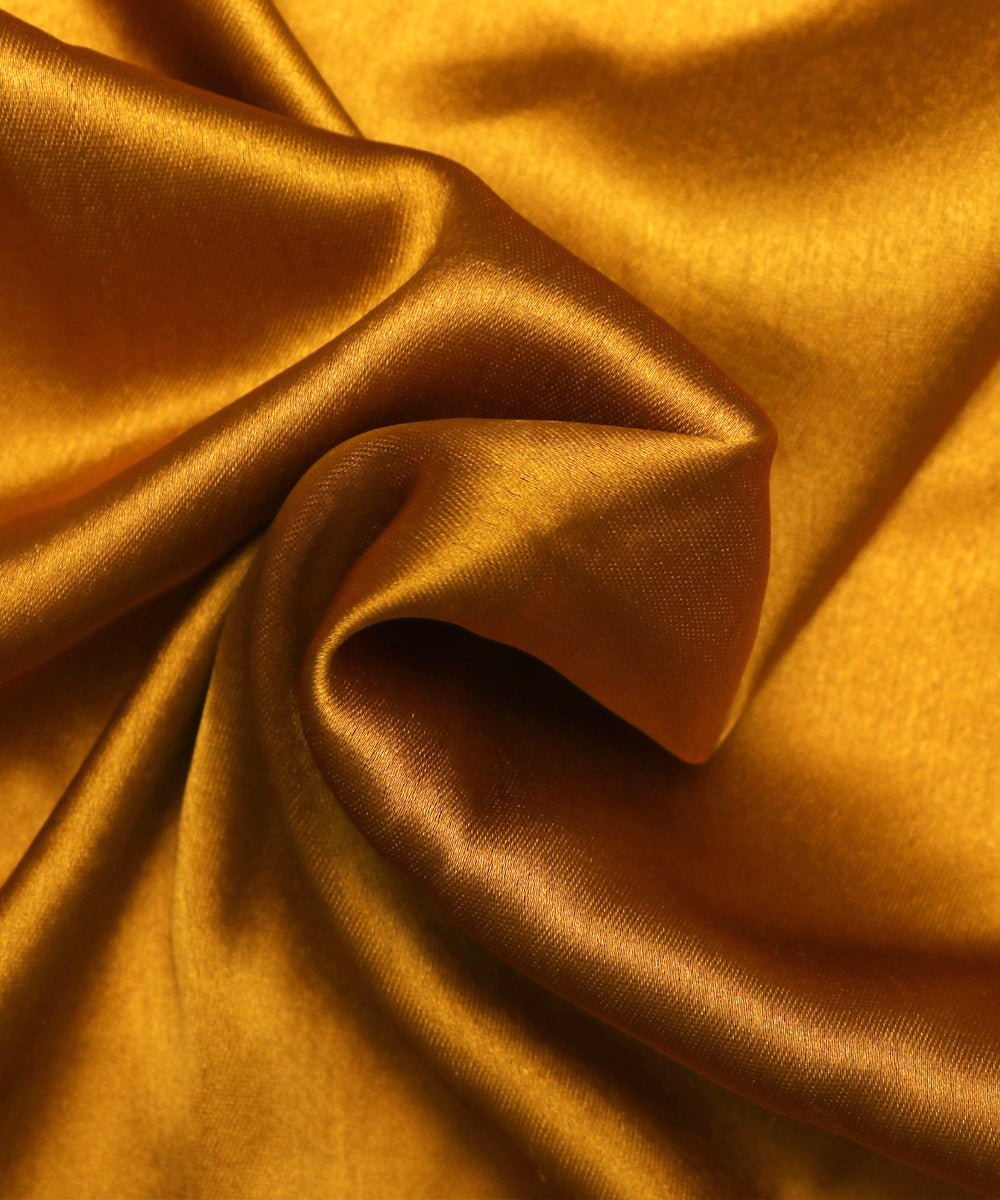 Mustard Colour Plain Satin Fabric