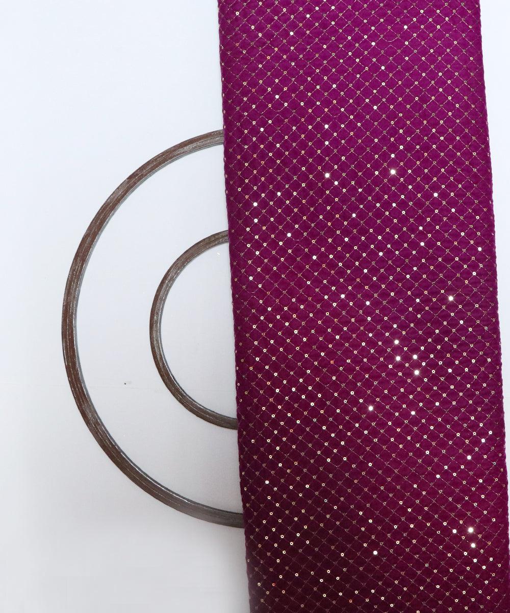 dark magenta and golden sequin embroidery velevt fabric b106 5888