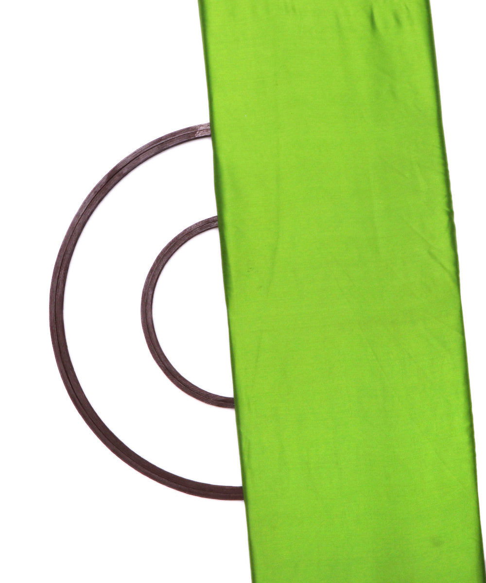 Parrot Green Colour Plain Satin Fabric