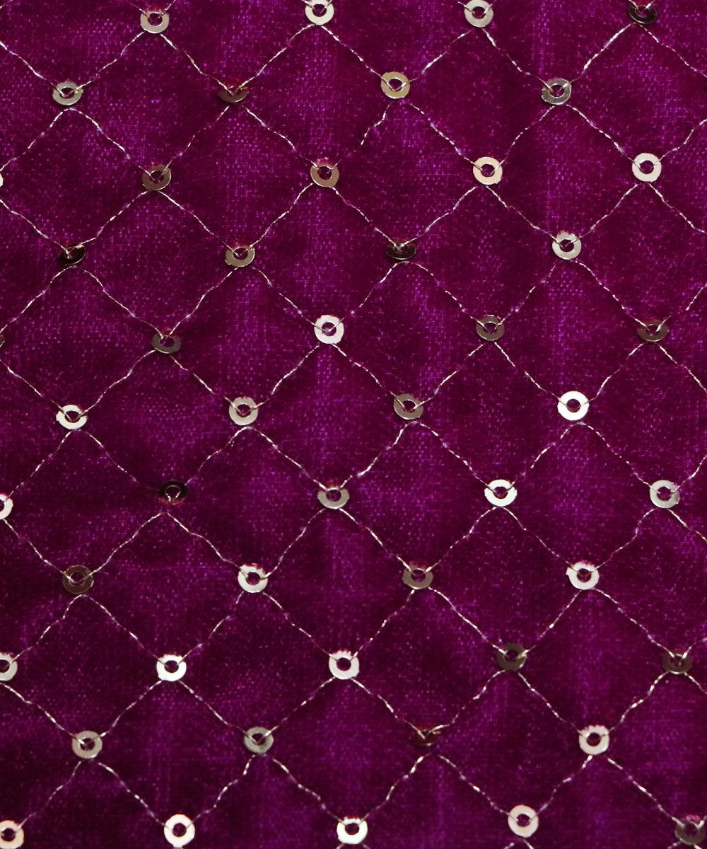 dark magenta and golden sequin embroidery velevt fabric b106 5888