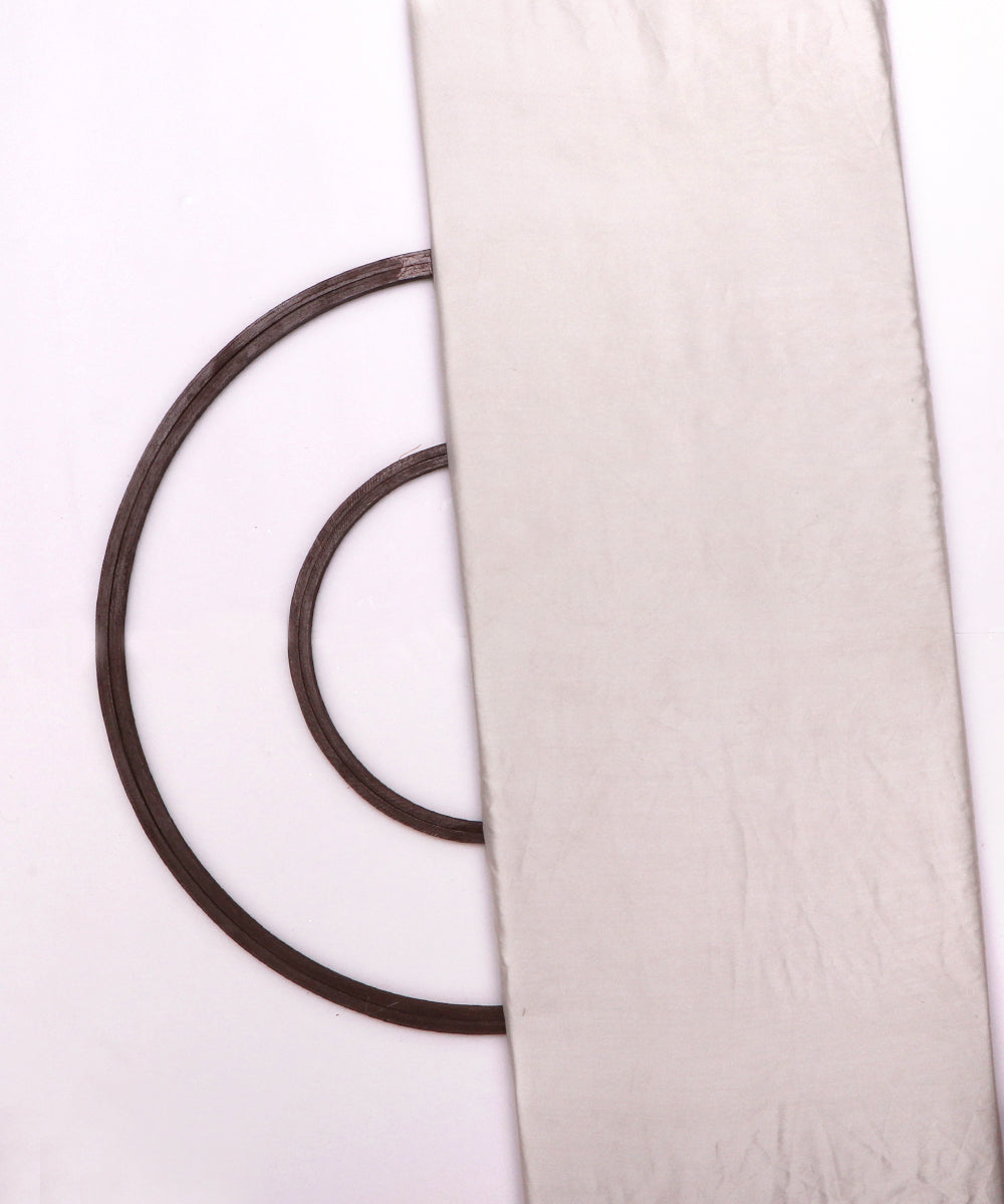 Pale White Colour Plain Satin Fabric