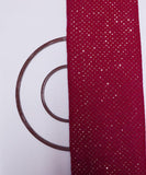 Fuchsia and Golden Sequin Embroidery Velvet Fabric