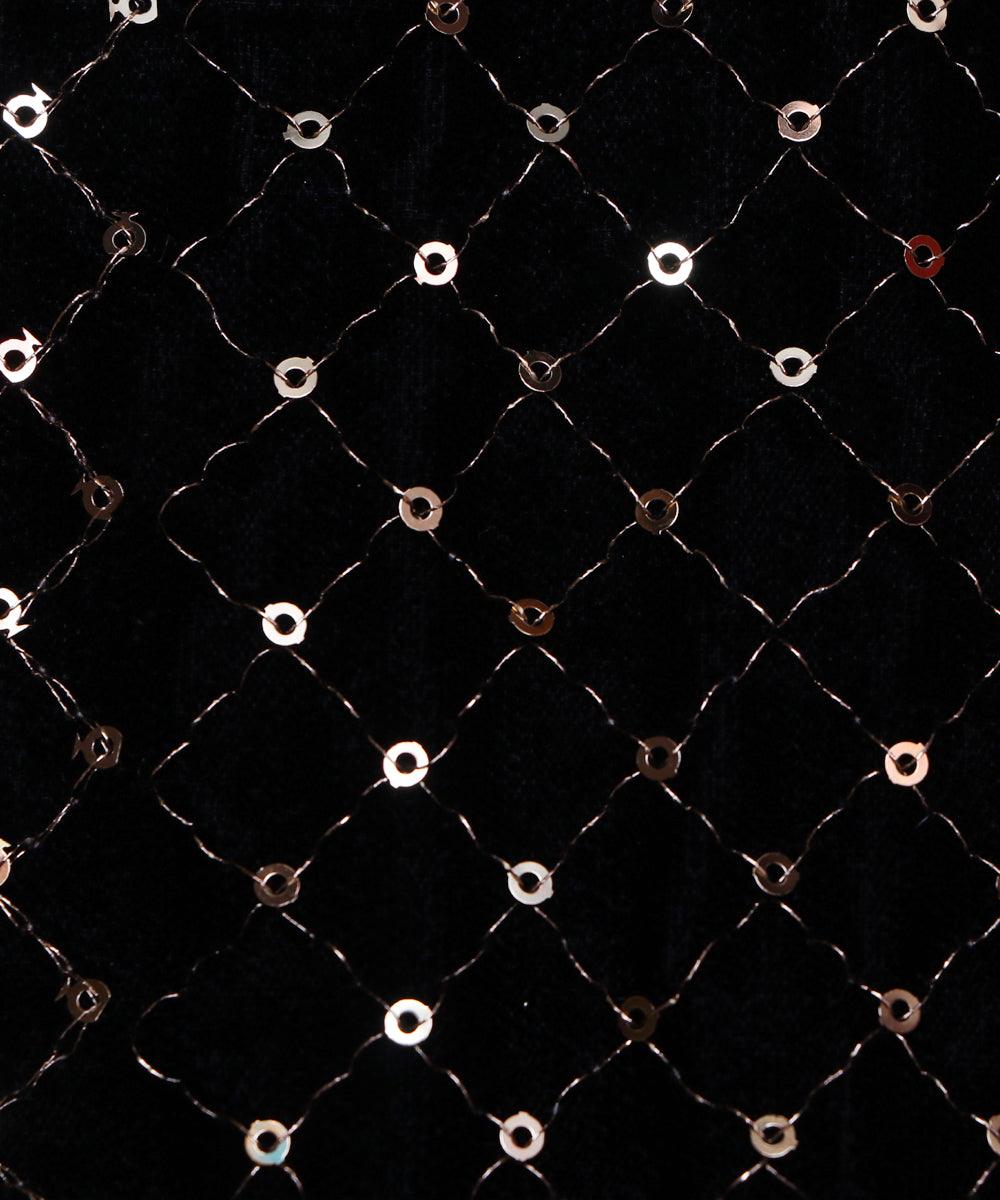 blue and golden sequin embroidery velevt fabric b106 5890