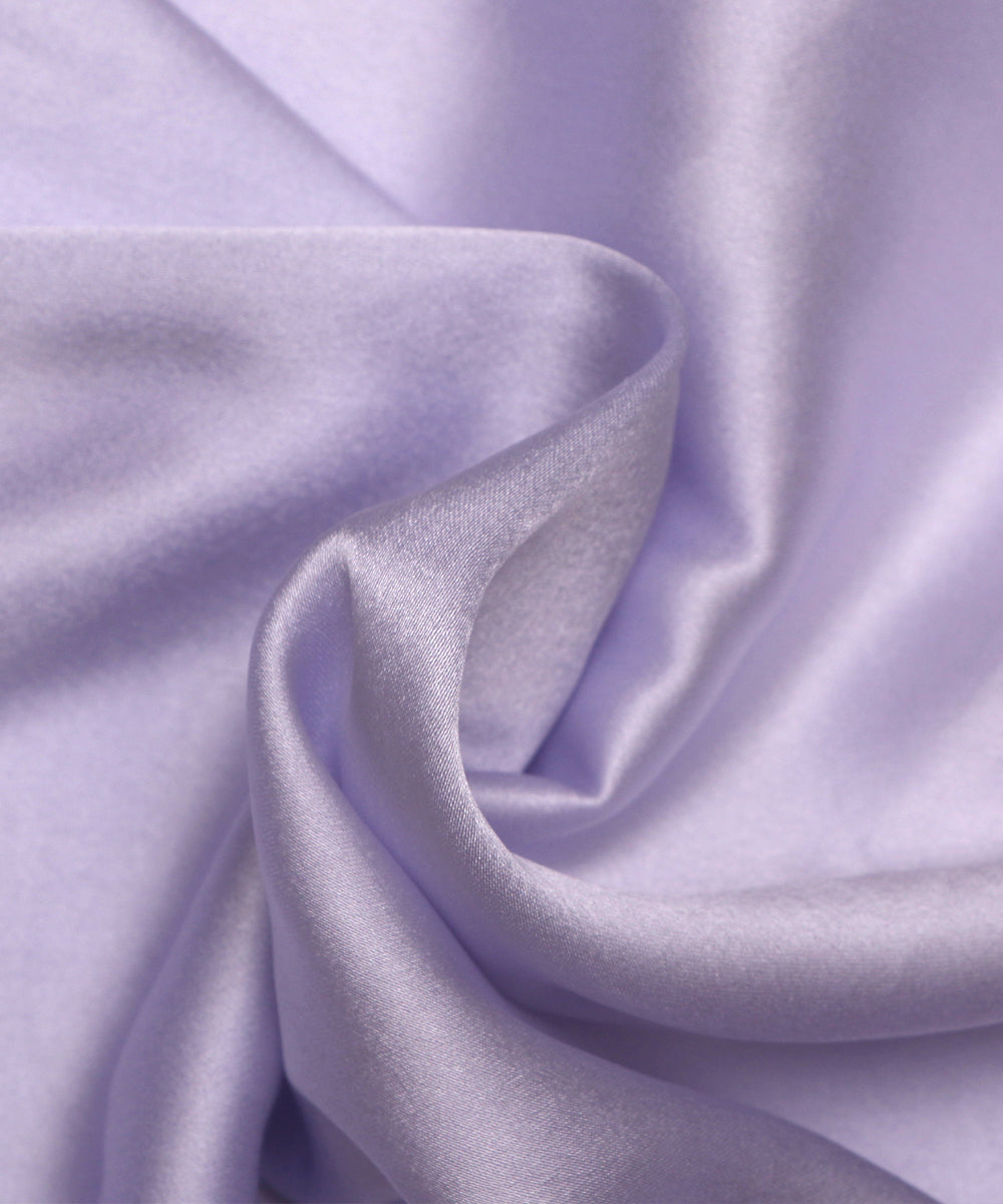 Aquatic White Colour Plain Satin Fabric