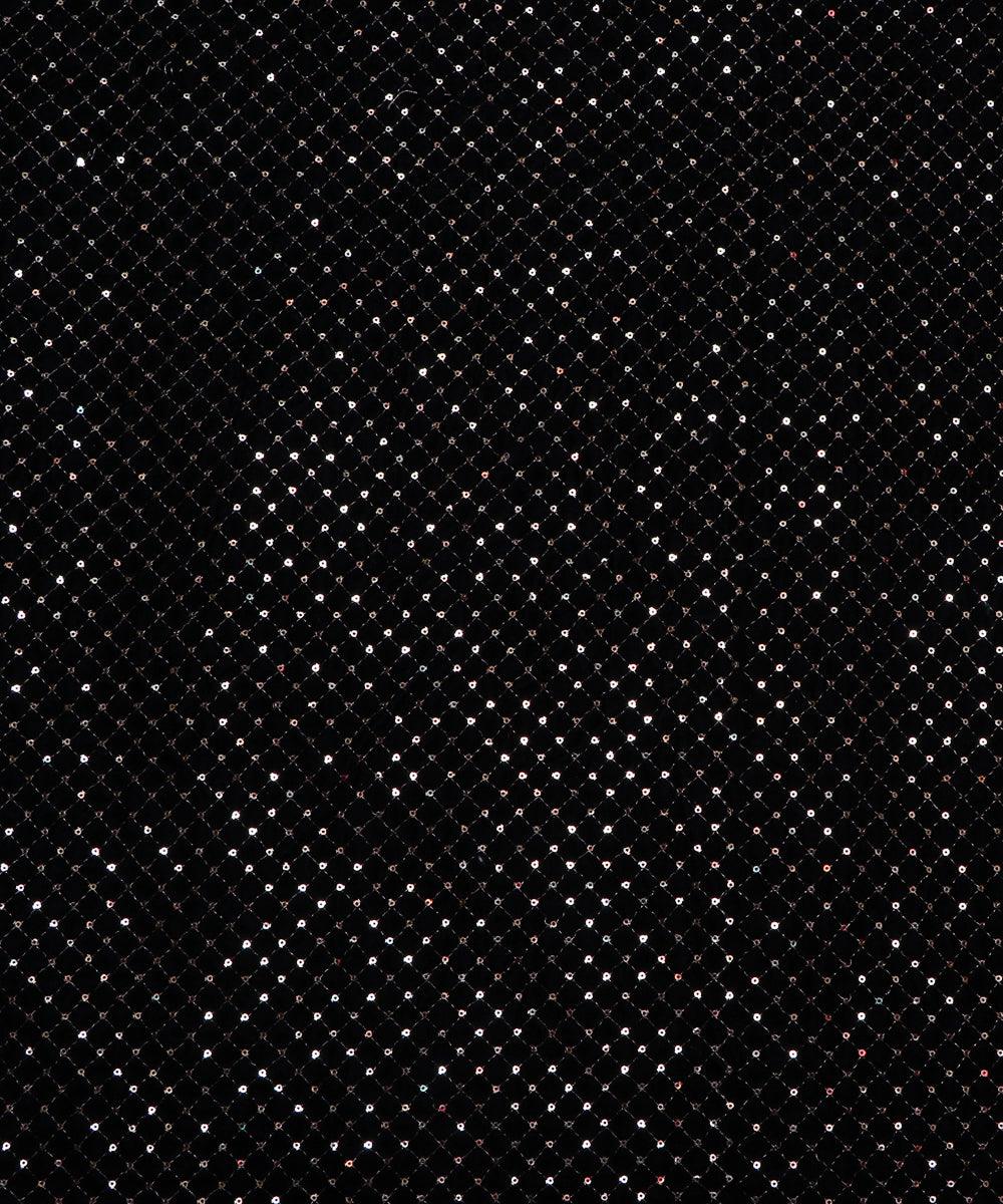 blue and golden sequin embroidery velevt fabric b106 5890