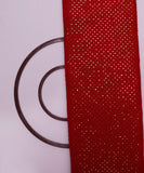 Red and Golden Sequin Embroidery Velvet Fabric