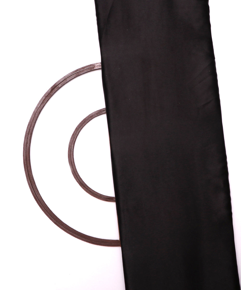 Black  Colour Plain Satin Fabric