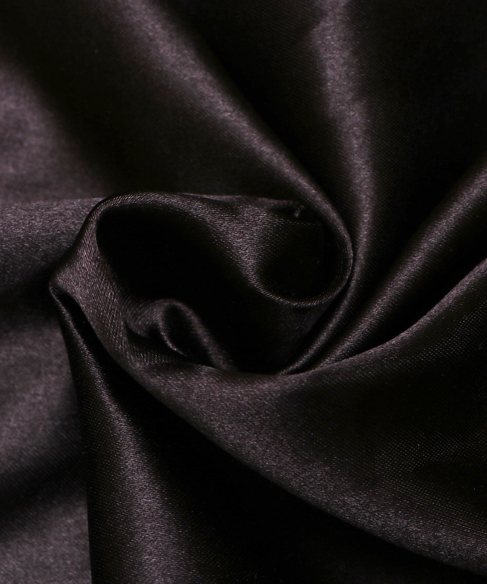 Black  Colour Plain Satin Fabric