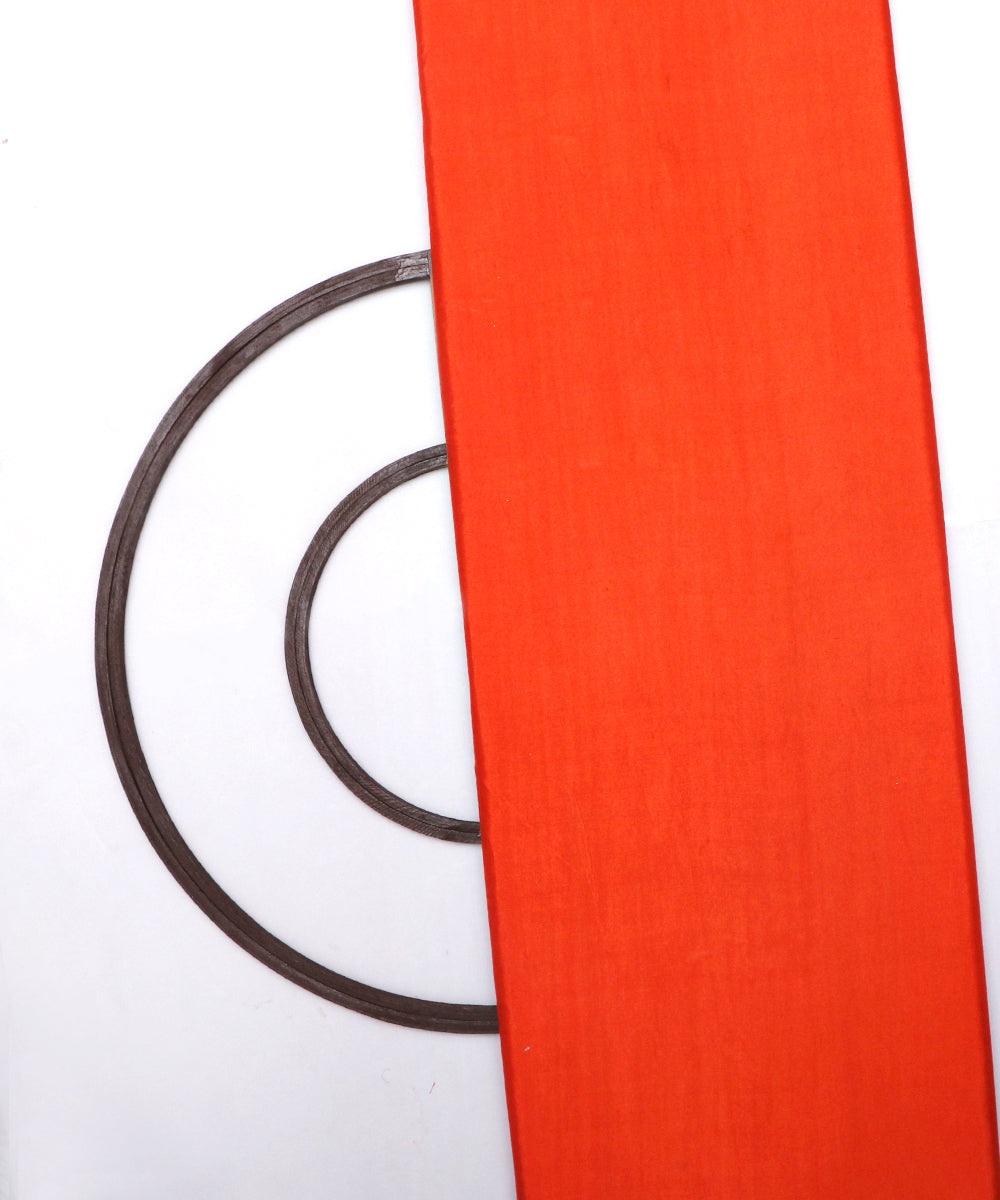 Orange Colour Plain Satin Fabric