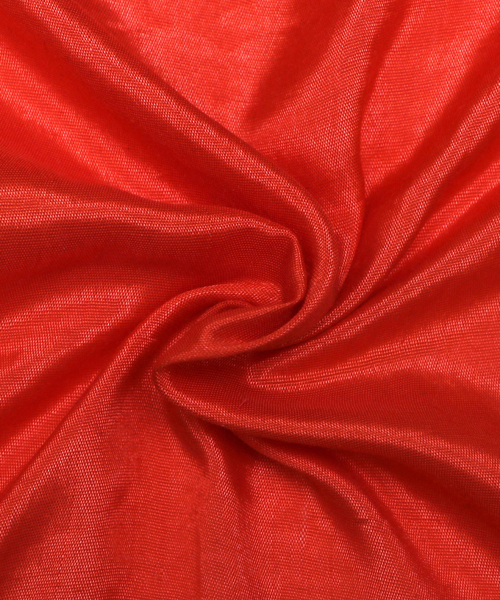 Orange Colour Plain Satin Fabric