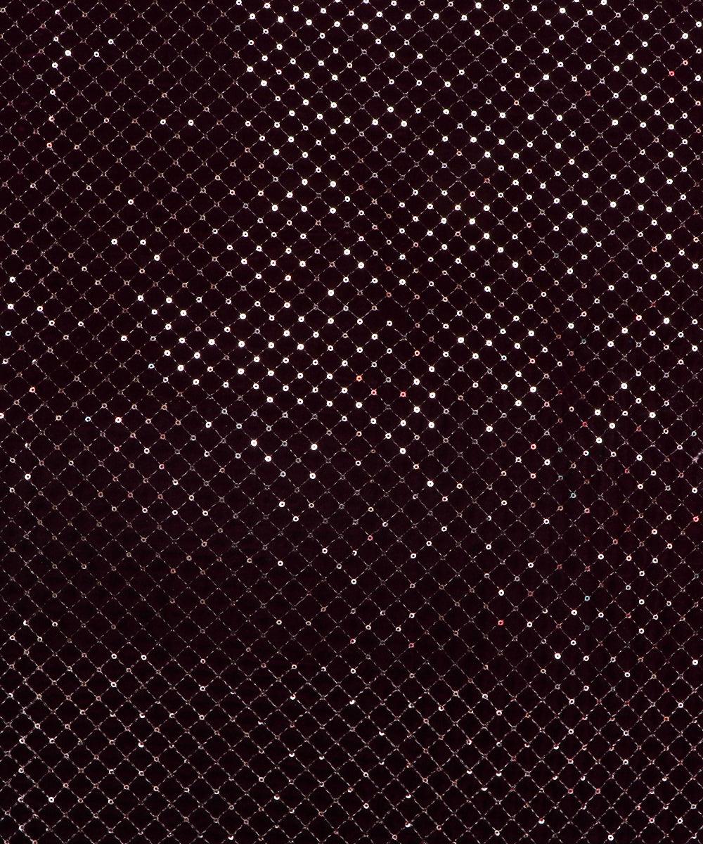 dark burgundy and golden sequin embroidery velevt fabric b106 5893