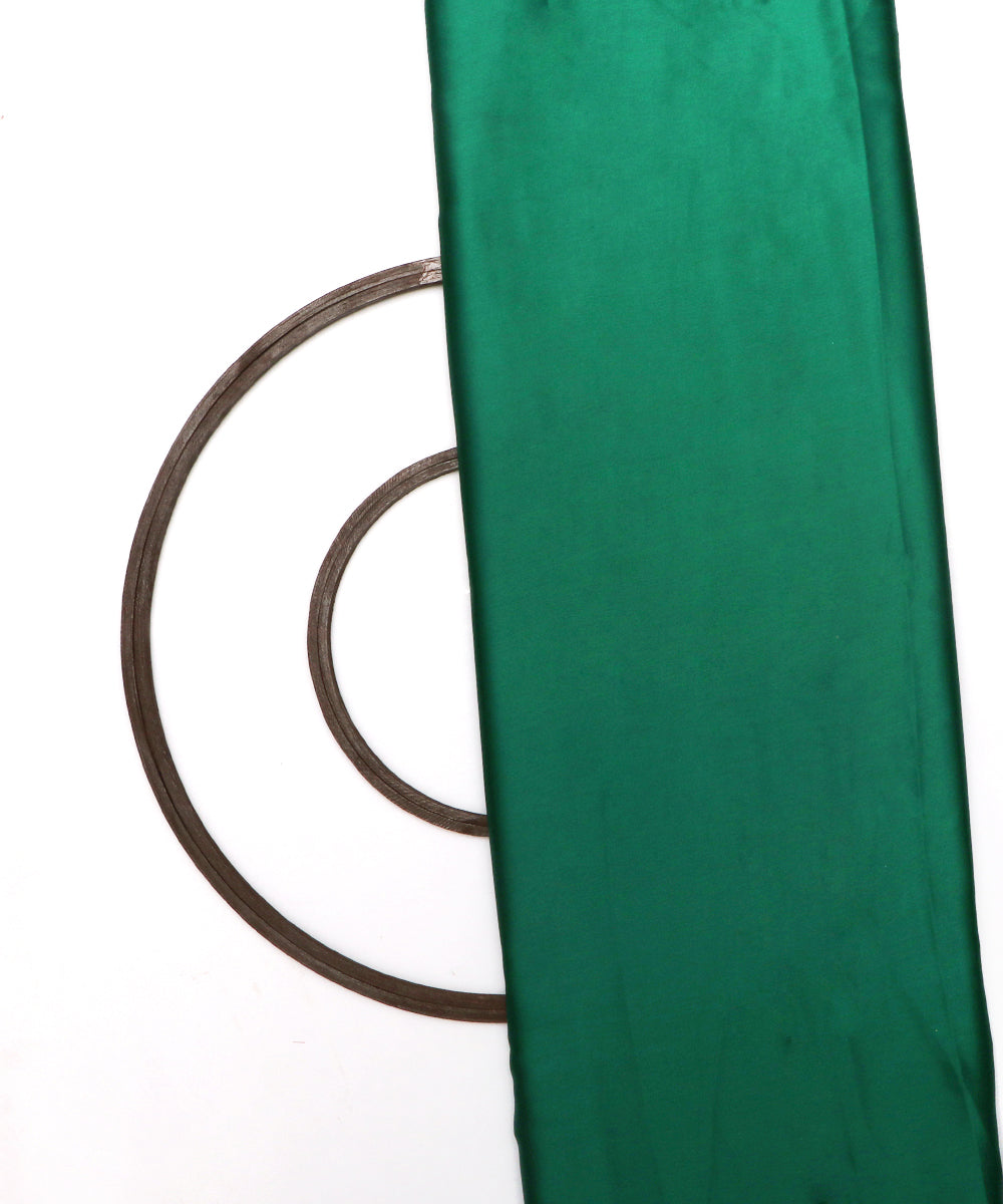 Dark Green Colour Plain Satin Fabric