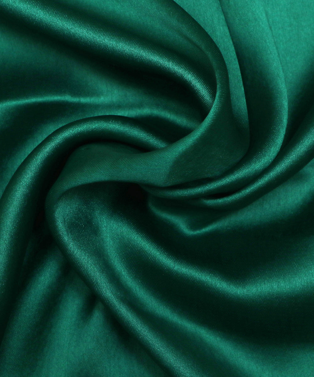 Dark Green Colour Plain Satin Fabric